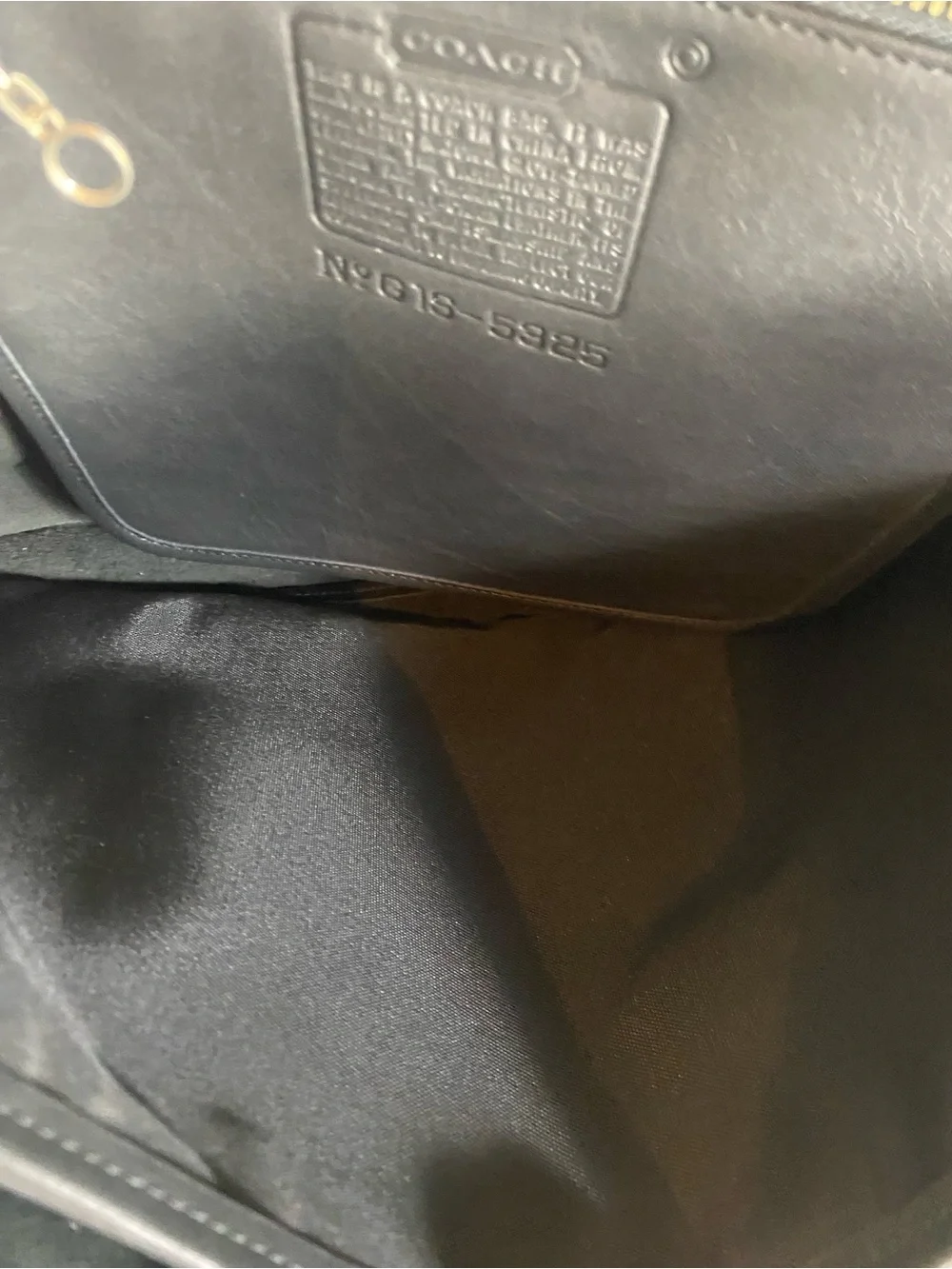Vintage Coach Black Leather Briefcase Laptop Messenger Bag Adjustable Strap